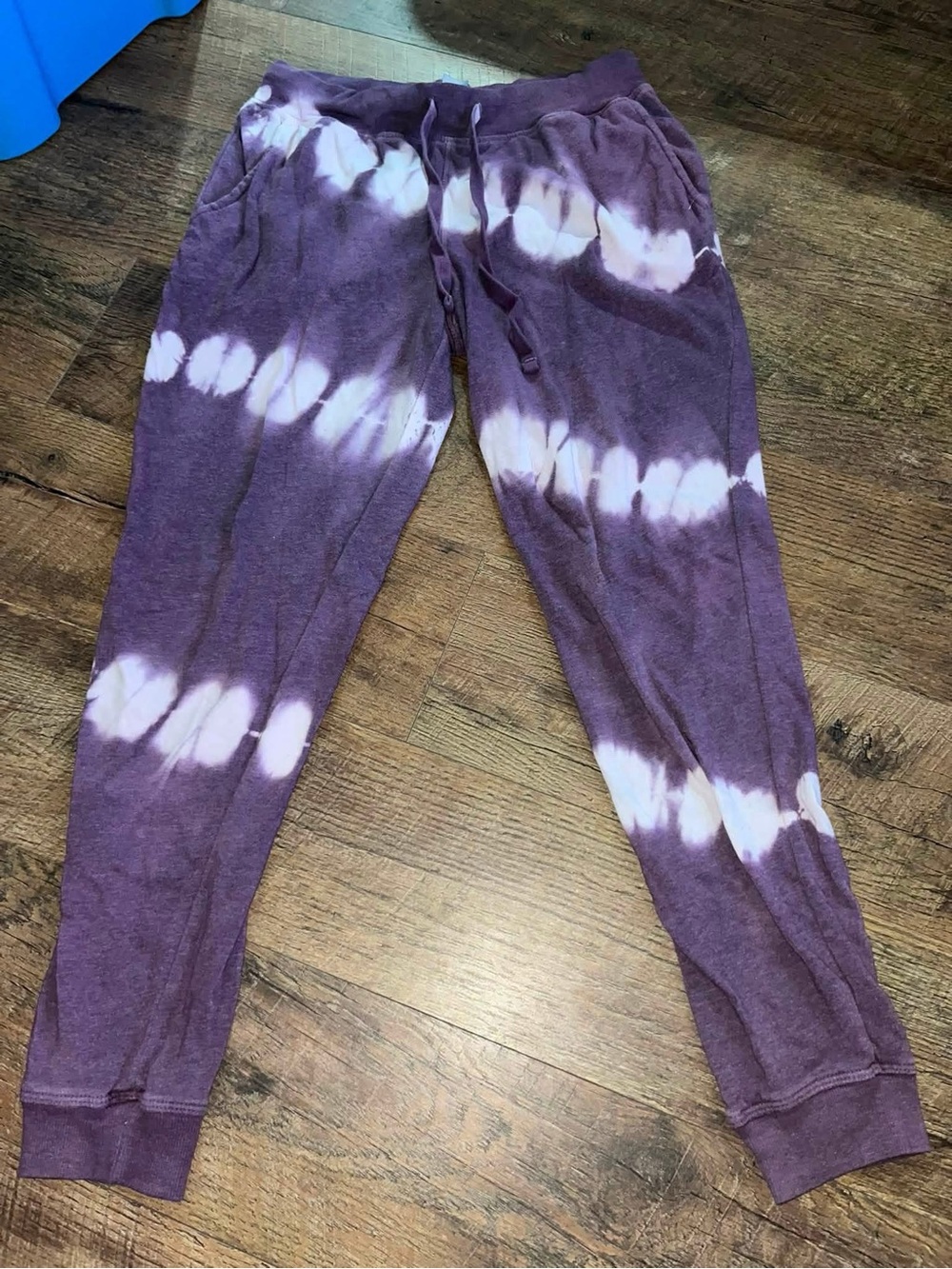 Women's Purple Tie-Dye Jogger Sweatpants with Drawstring